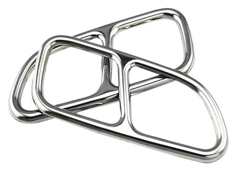 Auspuff Endrohr Für Mercedes Für B&enz CLA W117 2013-2016 Auspuffrohr Schalldämpfer Spitze Abdeckung Borte 2x Auto Schwanz Kehle(Silber) von AMBMREDPEV