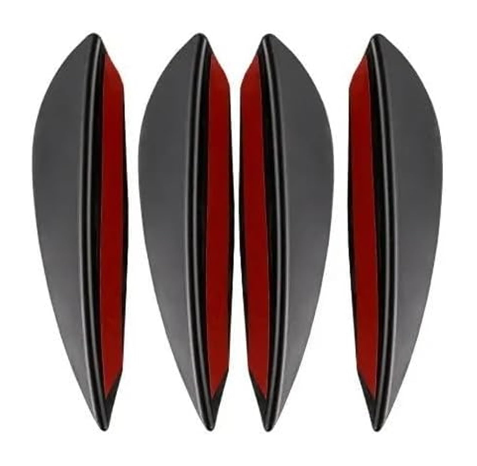 Auto Frontspoiler Lippe 4/6 Stücke Universal Frontschürze Lip Dekoration Diffusor Splitter Flossen Körper Spoiler Canards Wertigkeit Kinn Auto Tuning Canard Decor(4PCS Black) von AMBMREDPEV