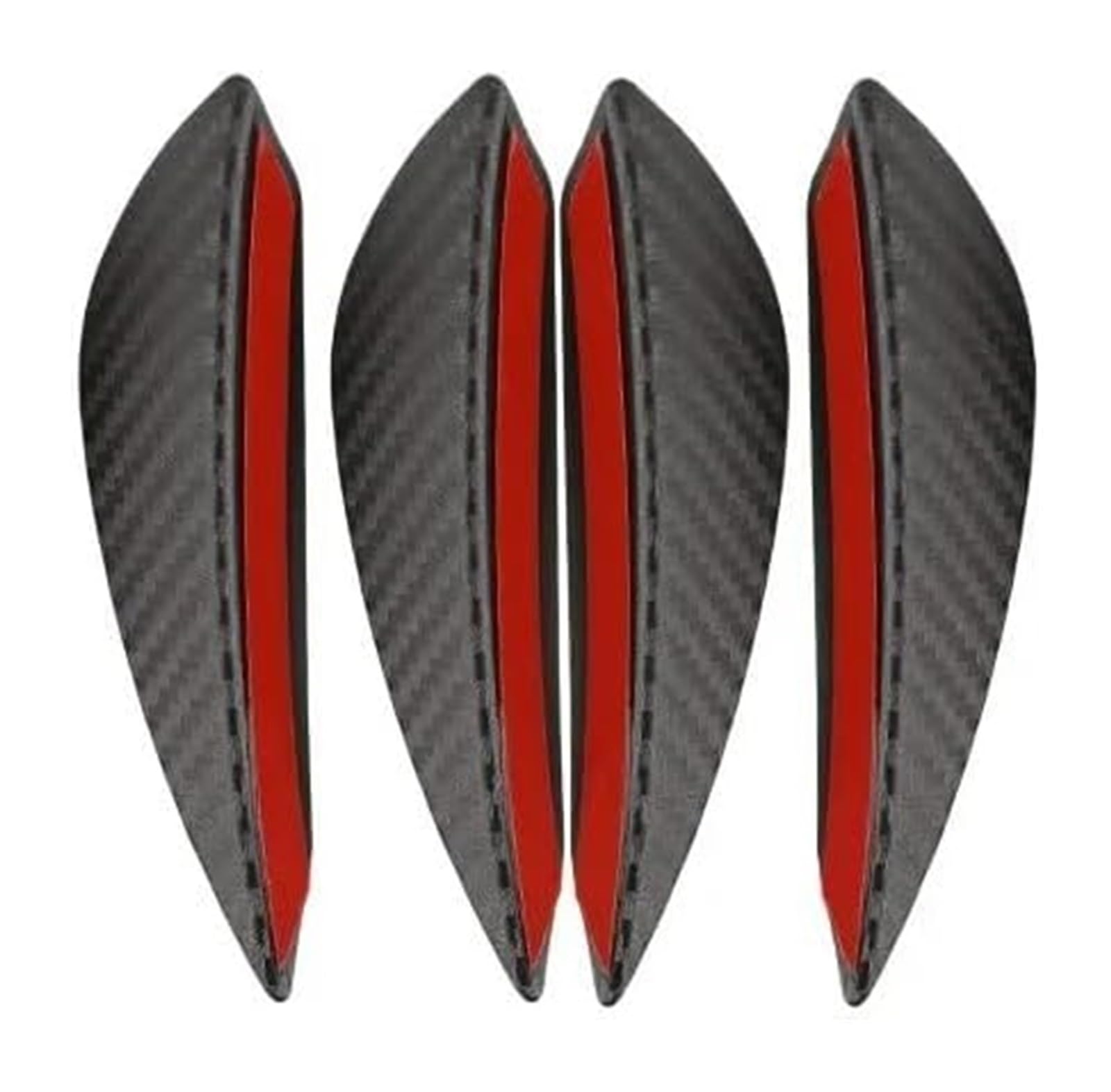 Auto Frontspoiler Lippe 4/6 Stücke Universal Frontschürze Lip Dekoration Diffusor Splitter Flossen Körper Spoiler Canards Wertigkeit Kinn Auto Tuning Canard Decor(4PCS Carbon Fiber) von AMBMREDPEV