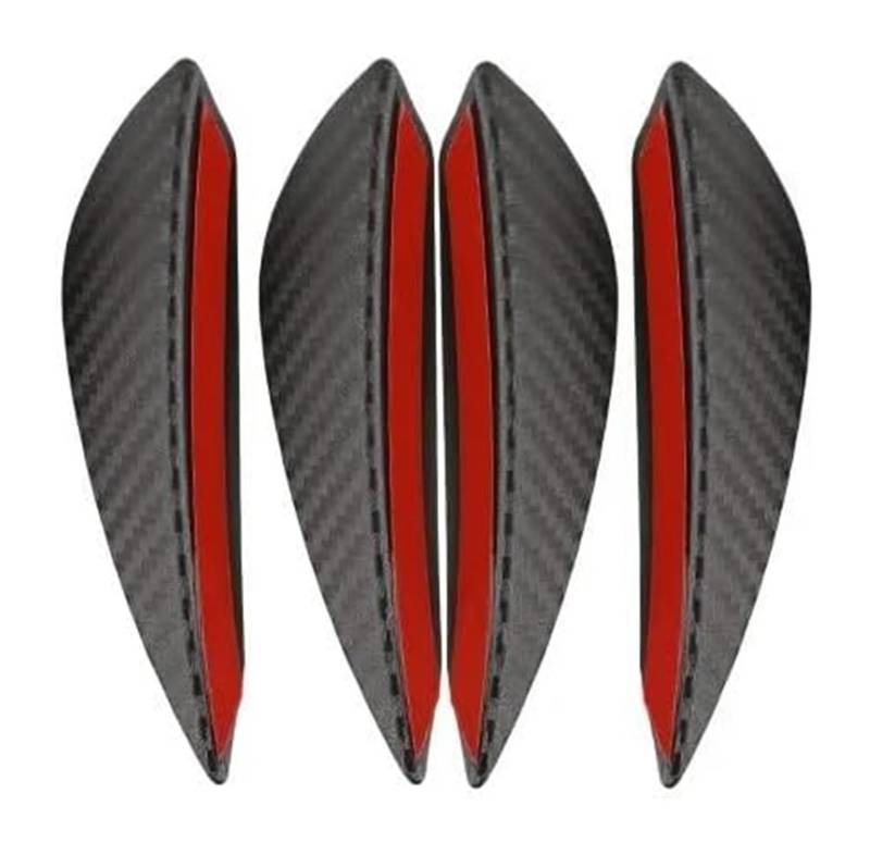 Auto Frontspoiler Lippe 4/6 Stücke Universal Frontschürze Lip Dekoration Diffusor Splitter Flossen Körper Spoiler Canards Wertigkeit Kinn Auto Tuning Canard Decor(4PCS Carbon Fiber) von AMBMREDPEV