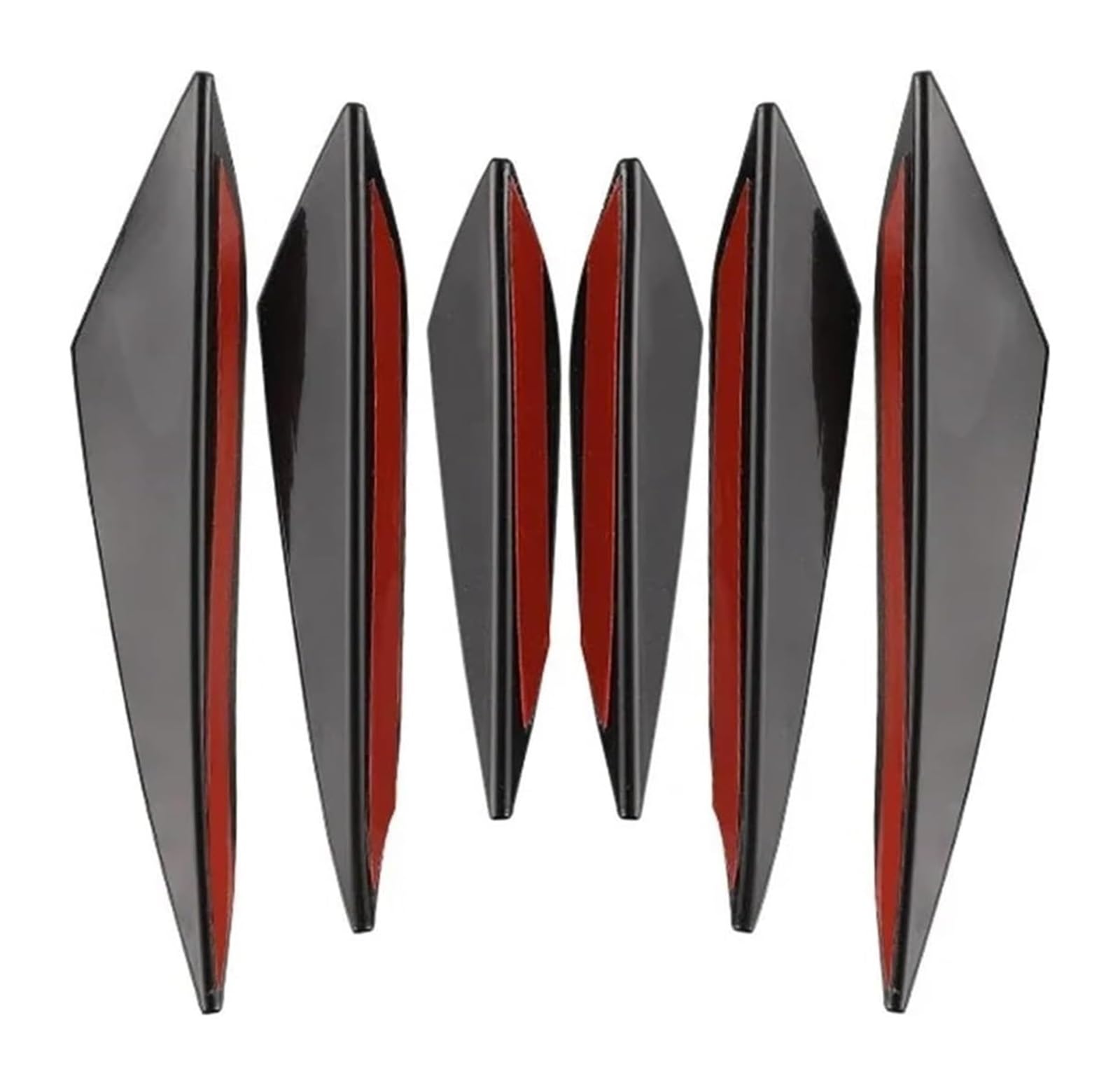 Auto Frontspoiler Lippe 4/6 Stücke Universal Frontschürze Lip Dekoration Diffusor Splitter Flossen Körper Spoiler Canards Wertigkeit Kinn Auto Tuning Canard Decor(6PCS Black) von AMBMREDPEV