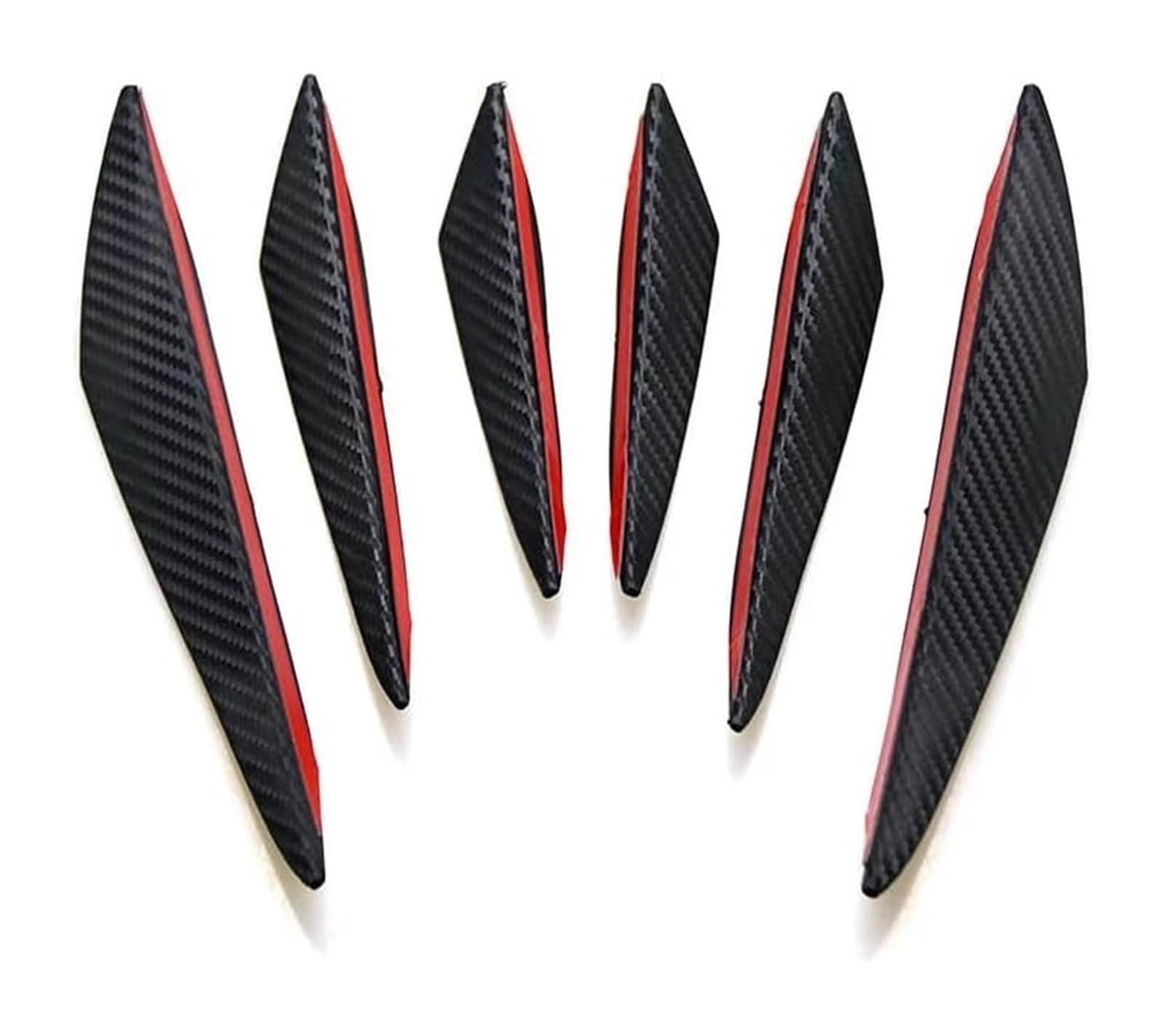 Auto Frontspoiler Lippe 6 Teile/satz Dekoration Diffusor Splitter Fin Körper Spoiler Canard Wertigkeit Kinn Auto Tuning Canard Universal Frontschürze Lippe(Carbon Fiber 6pcs) von AMBMREDPEV