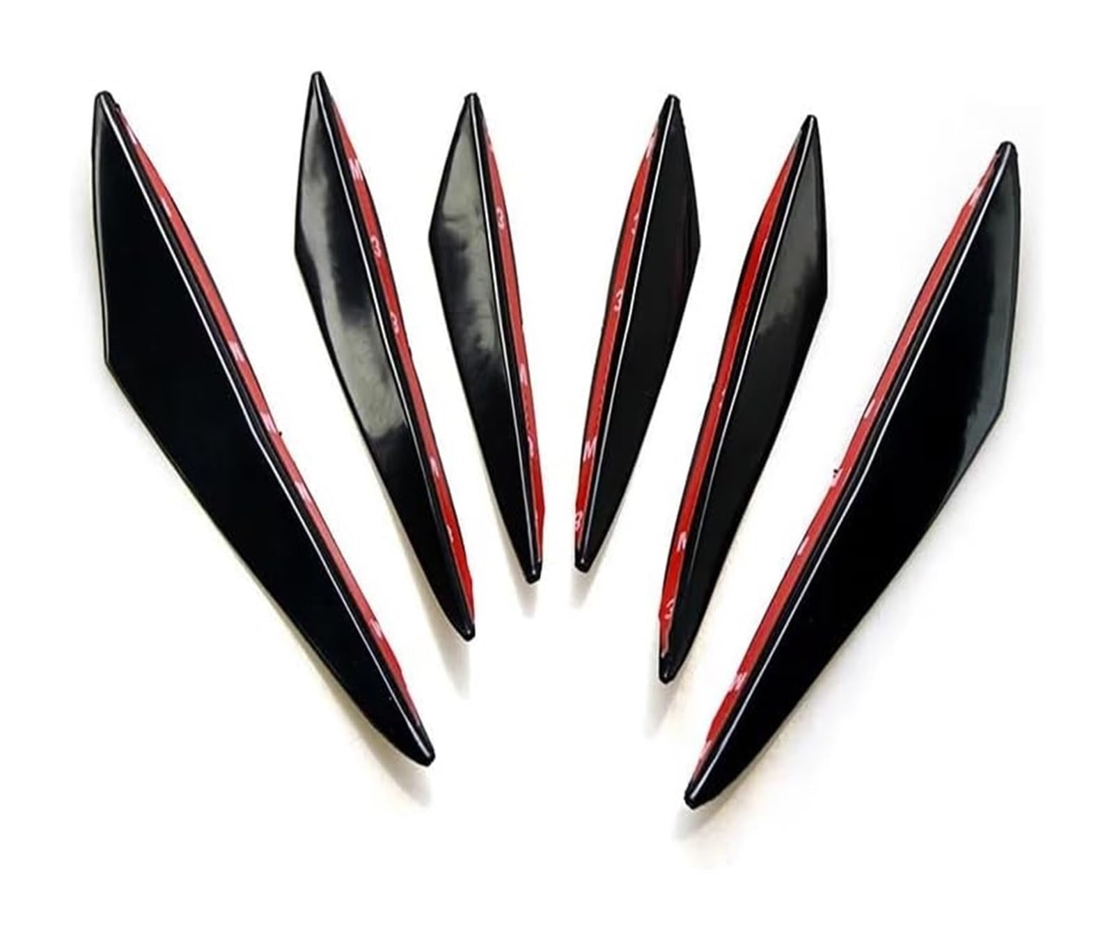 Auto Frontspoiler Lippe 6 Teile/satz Universal Front Lip Dekoration Diffusor Splitter Flossen Körper Spoiler Canards Wertigkeit Kinn Auto Tuning Canard(Black 6pcs) von AMBMREDPEV