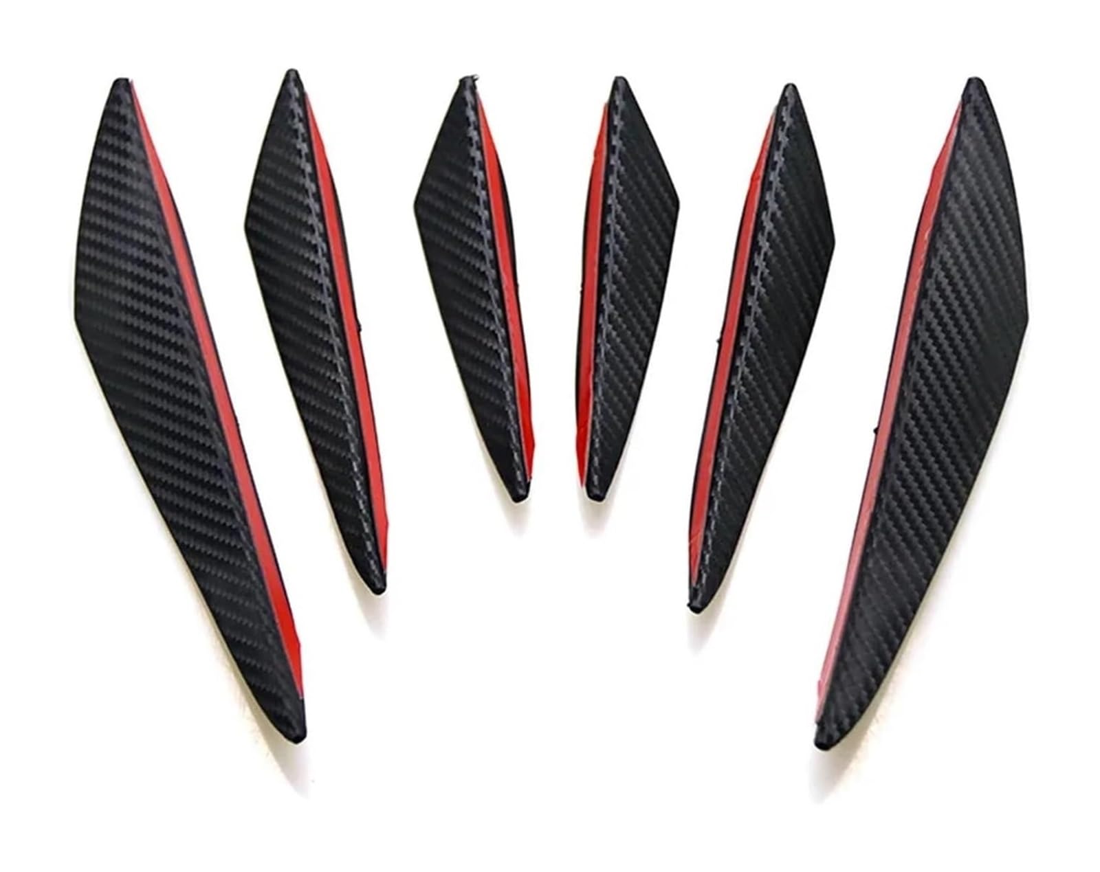 Auto Frontspoiler Lippe 6 Teile/satz Universal Front Lip Dekoration Diffusor Splitter Flossen Körper Spoiler Canards Wertigkeit Kinn Auto Tuning Canard(Carbon Fiber 6pcs) von AMBMREDPEV