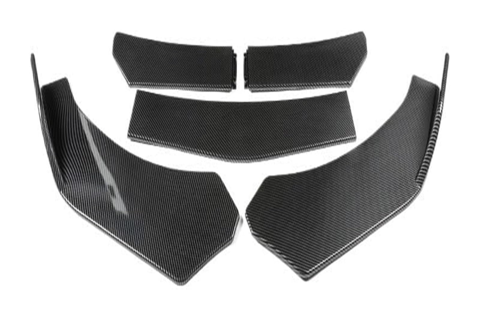Auto Frontspoiler Lippe Für 5Pcs Auto Front Schaufel Ente Lip Stoßstange Winddicht Spoiler Zubehör Frontspoiler Auto Front Stoßstange Splitter(1 5pcs Carbon Fibre) von AMBMREDPEV