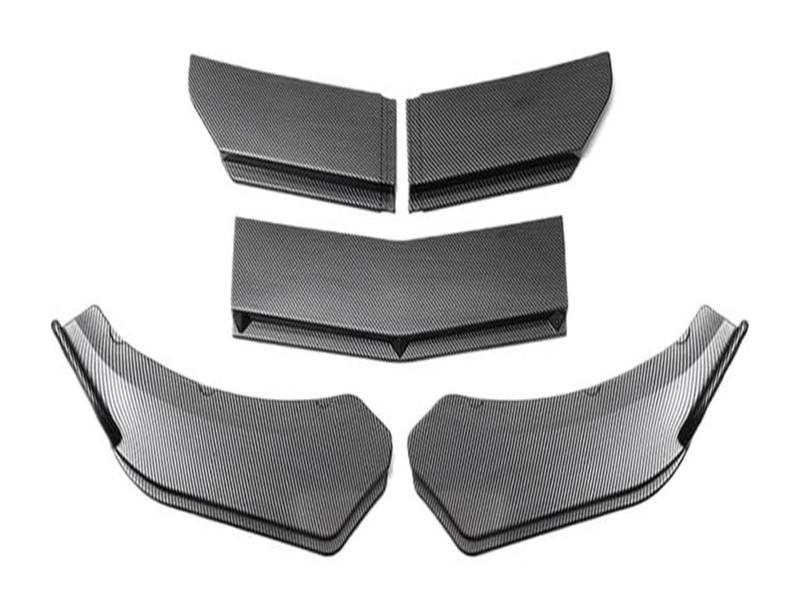 Auto Frontspoiler Lippe Für 5Pcs Auto Front Schaufel Ente Lip Stoßstange Winddicht Spoiler Zubehör Frontspoiler Auto Front Stoßstange Splitter(3 5pcs Carbon Fibre) von AMBMREDPEV