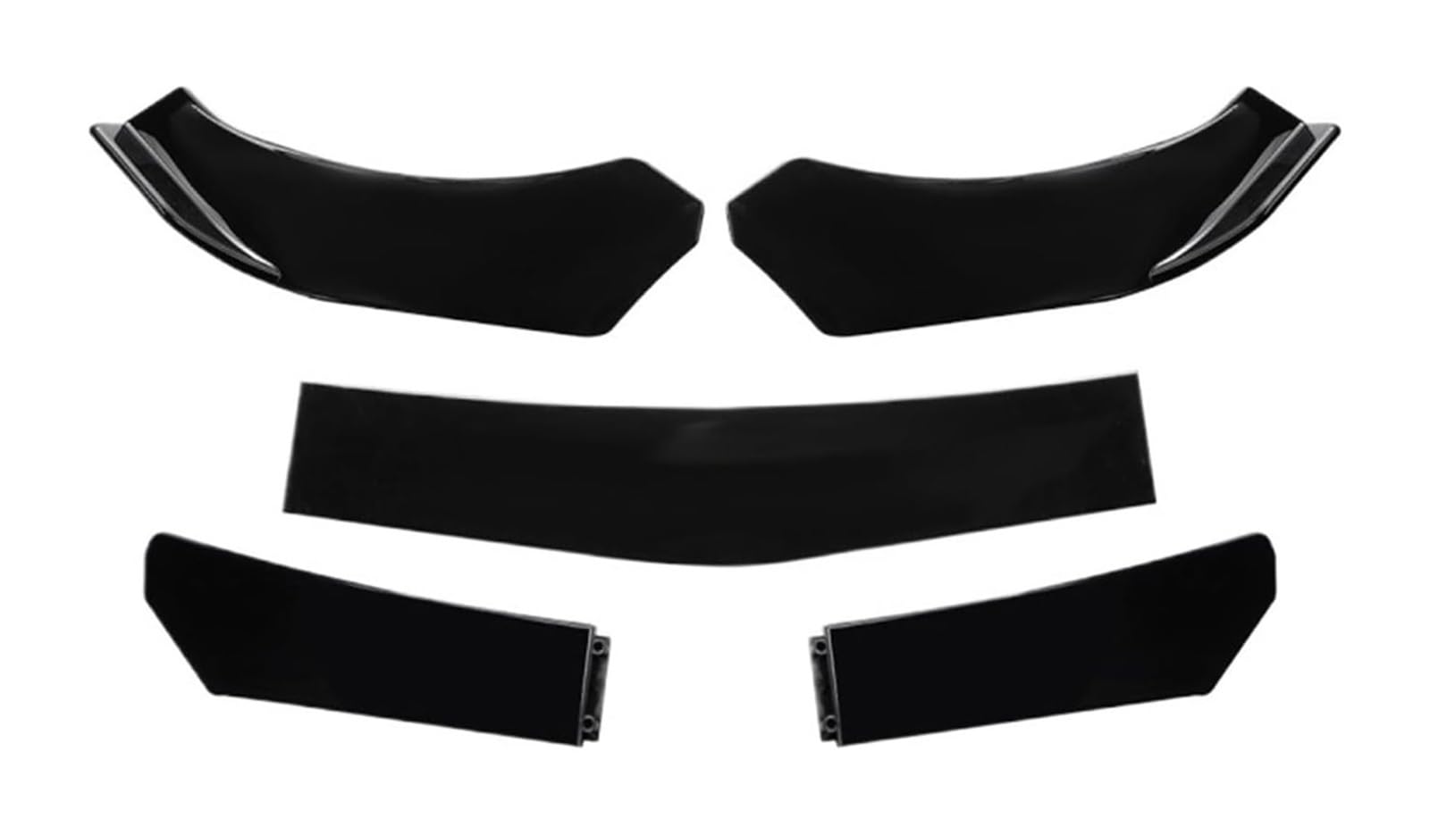Auto Frontspoiler Lippe Für 5Pcs Auto Front Schaufel Ente Lip Stoßstange Winddicht Spoiler Zubehör Frontspoiler Auto Front Stoßstange Splitter(5pcs Bright Black) von AMBMREDPEV