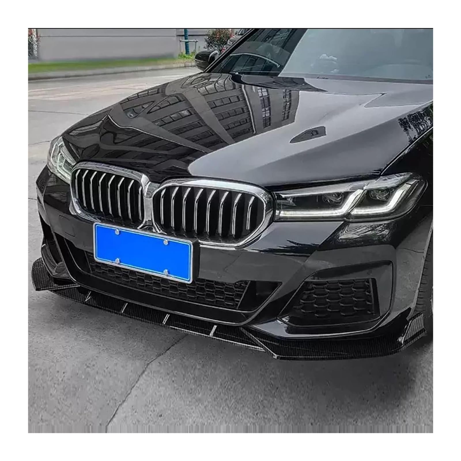 Auto Frontspoiler Lippe Für B&MW 5er G30 G38 2021+ Frontstoßstange Lippe Kinnspoiler Carbon Look Frontdiffusor Diffusor Glänzend-Schwarz(Carbon-fiber-look) von AMBMREDPEV