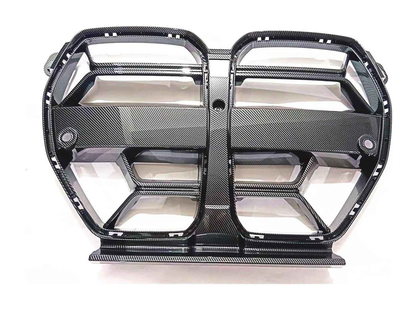Auto Frontspoiler Lippe Für B&MW G80 M3 G82 G83 M4 2021-2024 Obere Stoßstangenhaube Mesh Frontgrill Racing Grills Splitter Spoiler Auto Frontspoiler(Carbon Fiber Look) von AMBMREDPEV