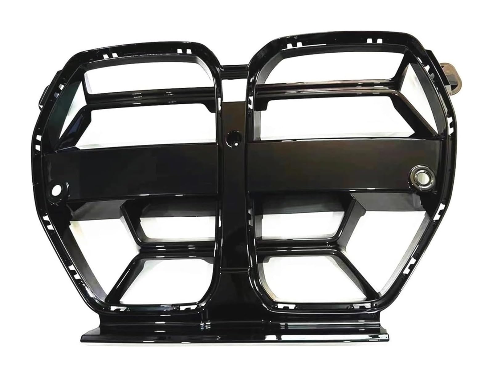 Auto Frontspoiler Lippe Für B&MW G80 M3 G82 G83 M4 2021-2024 Obere Stoßstangenhaube Mesh Frontgrill Racing Grills Splitter Spoiler Auto Frontspoiler(Glossy Black) von AMBMREDPEV