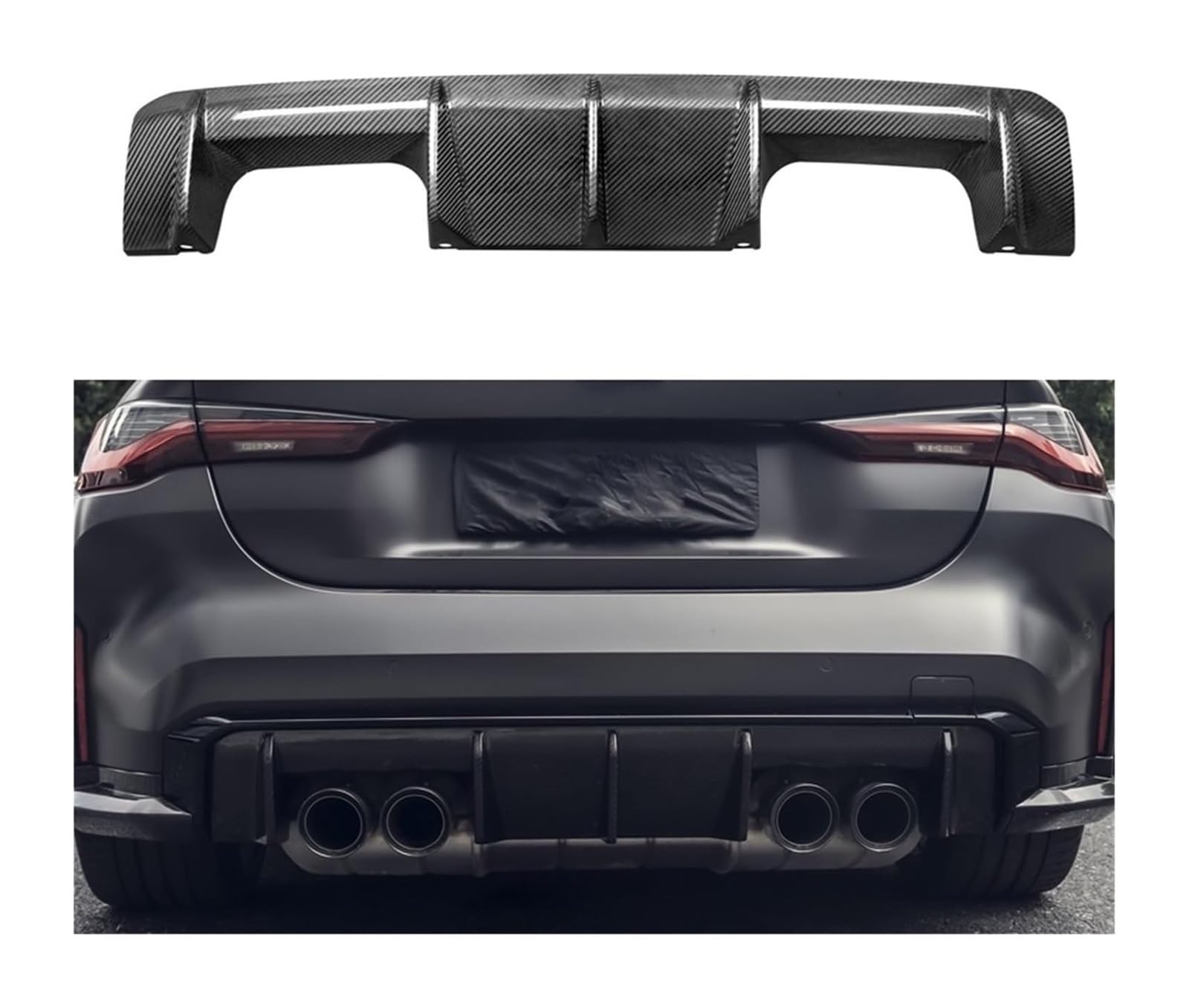 Auto Frontspoiler Lippe Für B&MW M3 M4 G80 G82 G83 Limousine Coupe Cabrio Heckstoßstange Lippe Heckstoßstange Lip Spoiler Diffusor Frontspoiler(EOM Styling) von AMBMREDPEV