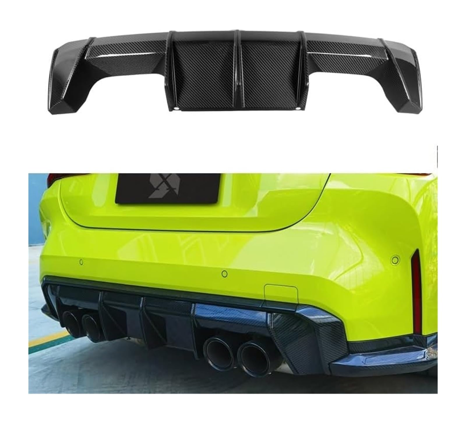 Auto Frontspoiler Lippe Für B&MW M3 M4 G80 G82 G83 Limousine Coupe Cabrio Heckstoßstange Lippe Heckstoßstange Lip Spoiler Diffusor Frontspoiler(EU Styling) von AMBMREDPEV