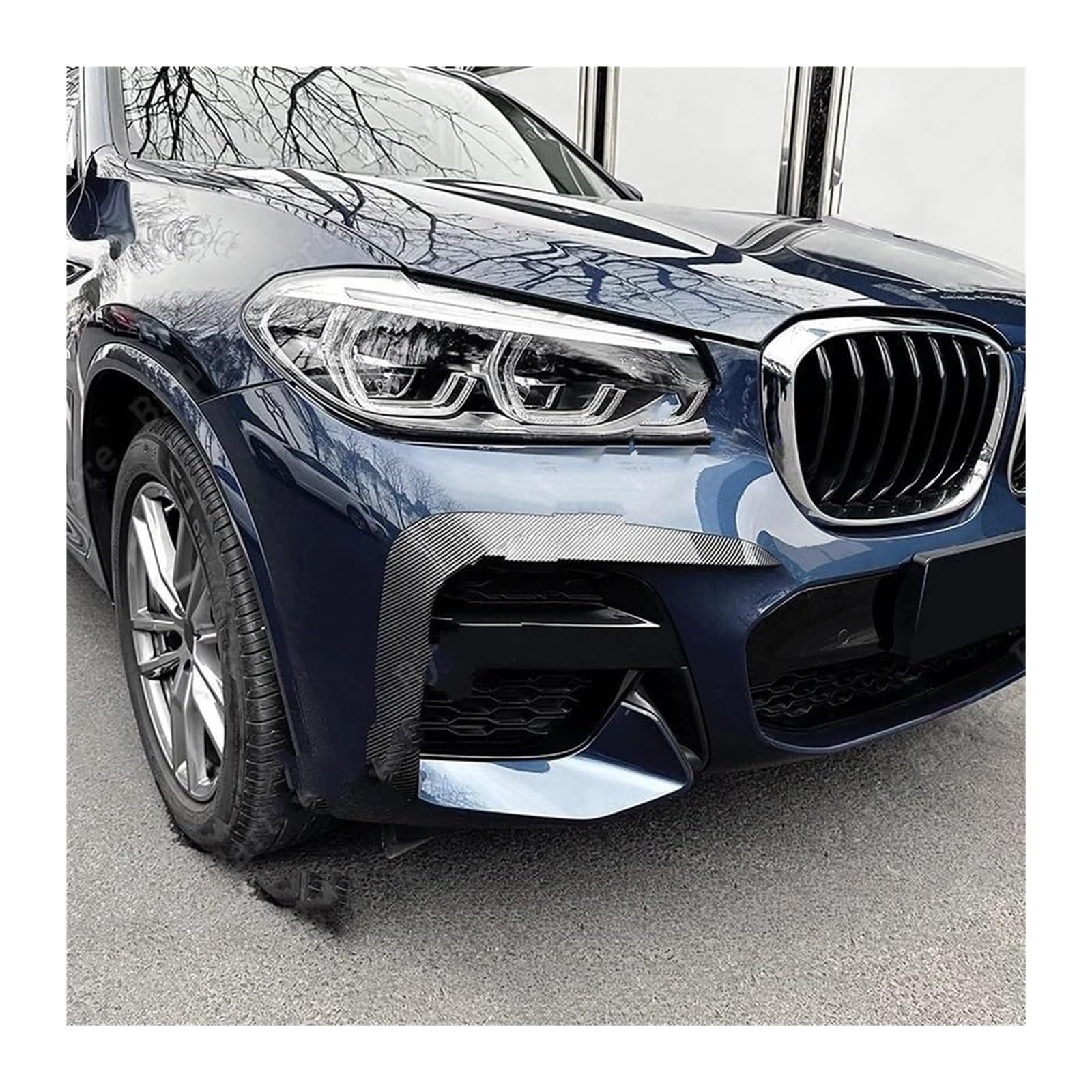 Auto Frontspoiler Lippe Für B&MW X3 X4 G01 G02 Auto Frontstoßstange Lichter Rahmen Spoiler Lippe Knief Splitter Diffusor 2022 2023 + Frontspoiler(18-21 Carbon Look) von AMBMREDPEV