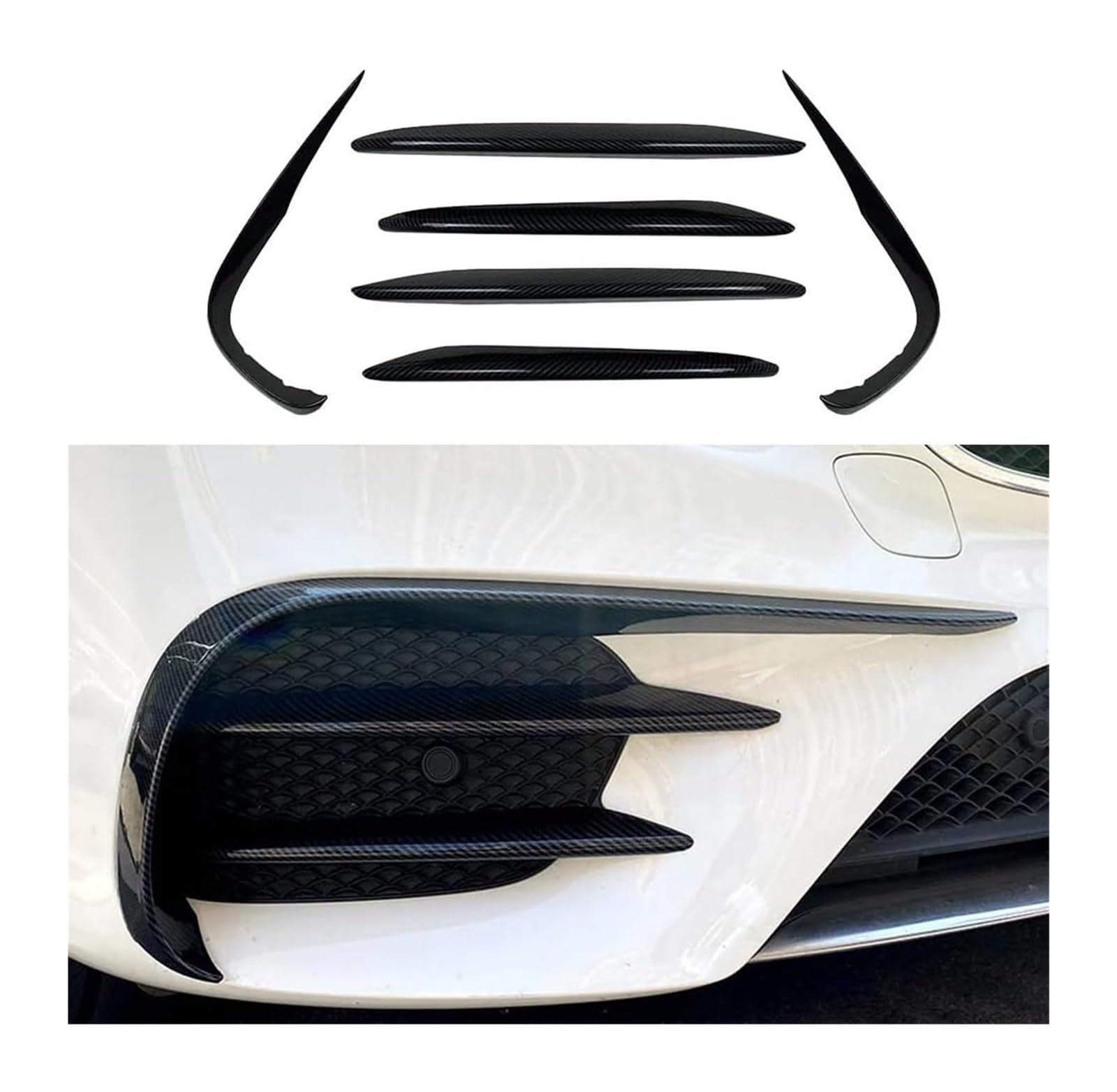 Auto Frontspoiler Lippe Für B&enz E-Klasse W213 2016–20 E200/260/300 Auto-Frontstoßstangen-Lippensplitter Nebelscheinwerferverkleidung Ersatz-Autoteil Frontspoiler(Carbon Look Set) von AMBMREDPEV