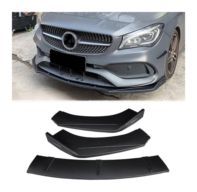 Auto Frontspoiler Lippe Für B&enz Klasse CLA200 CLA250 2013–2022 Frontstoßstange Lippe Kinnspoiler Carbon Look Frontdiffusor Diffusor Normal-B-Mattschwarz(B-matteblack) von AMBMREDPEV
