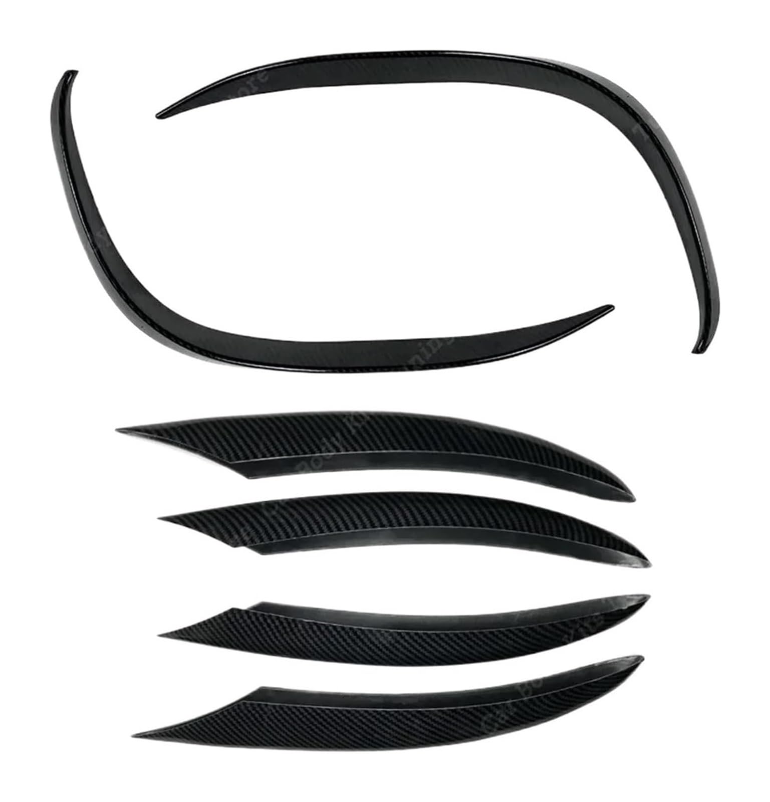 Auto Frontspoiler Lippe Für C-Klasse Frontschürze Spoiler Splitter Lufteinlass Grille Trim Abdeckung W205 S205 A205 C205 C200 C220d C300 2018-2021 Frontspoiler(6pcs Carbon Look) von AMBMREDPEV