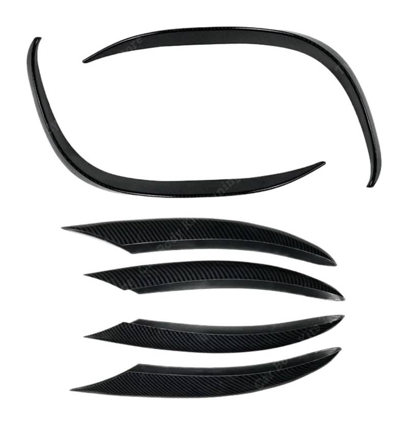 Auto Frontspoiler Lippe Für C-Klasse Frontschürze Spoiler Splitter Lufteinlass Grille Trim Abdeckung W205 S205 A205 C205 C200 C220d C300 2018-2021 Frontspoiler(6pcs Carbon Look) von AMBMREDPEV