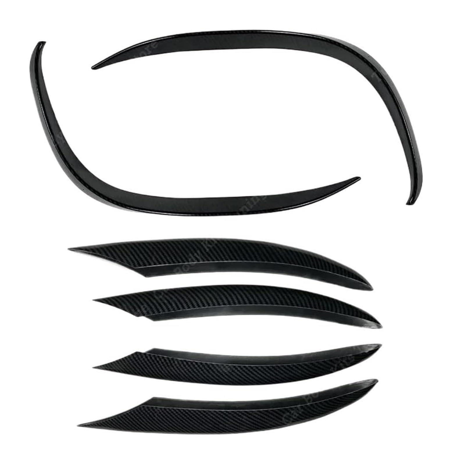 Auto Frontspoiler Lippe Für C-Klasse Frontschürze Spoiler Splitter Lufteinlass Grille Trim Abdeckung W205 S205 A205 C205 C200 C220d C300 2018-2021 Frontspoiler(6pcs Carbon Look) von AMBMREDPEV