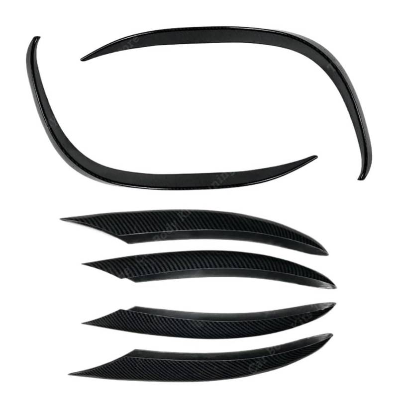 Auto Frontspoiler Lippe Für C-Klasse Frontschürze Spoiler Splitter Lufteinlass Grille Trim Abdeckung W205 S205 A205 C205 C200 C220d C300 2018-2021 Frontspoiler(6pcs Carbon Look) von AMBMREDPEV