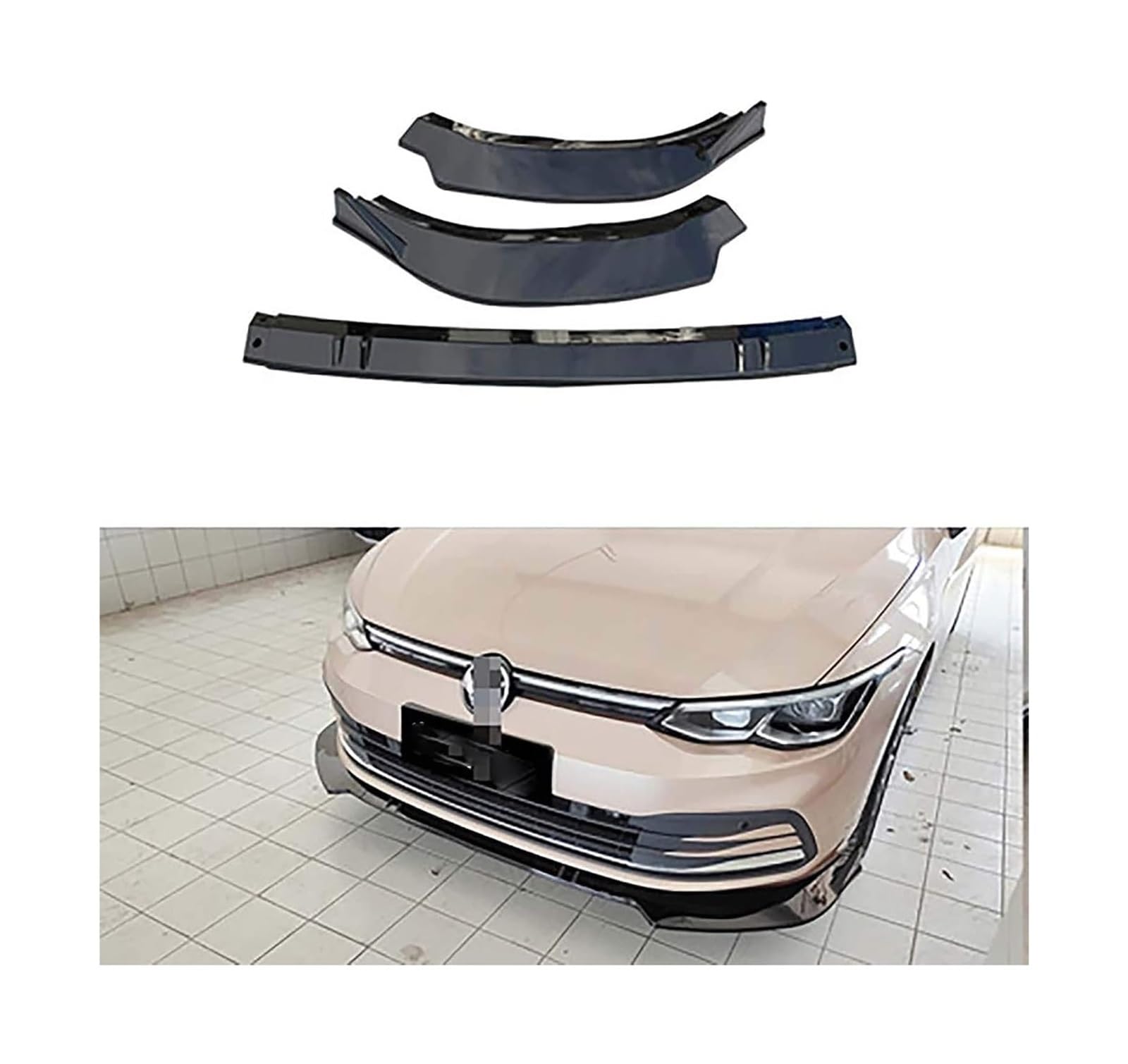 Auto Frontspoiler Lippe Für G&olf MK 7,5 2018-2020 Frontschürze Lippe Kinn Spoiler Carbon Look Front Diffusor Diffusor Mattschwarz Auto Front Spoiler(Glossyblack) von AMBMREDPEV
