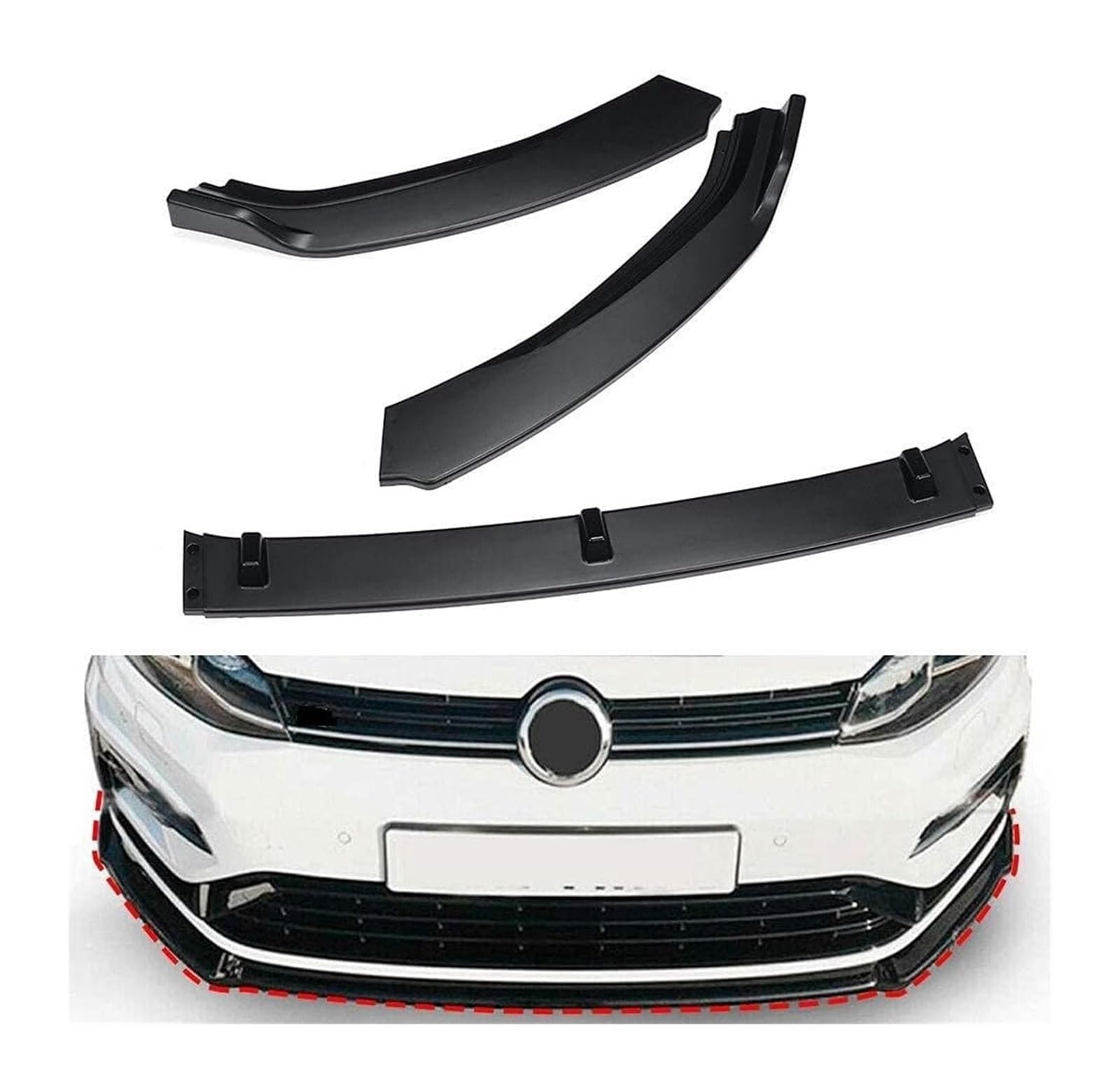 Auto Frontspoiler Lippe Für G&olf MK7 MK7.5 2014-2017 Frontschürze Lippe Kinn Spoiler Carbon Look Front Diffusor Diffusor Mattschwarz Auto Front Spoiler(B) von AMBMREDPEV