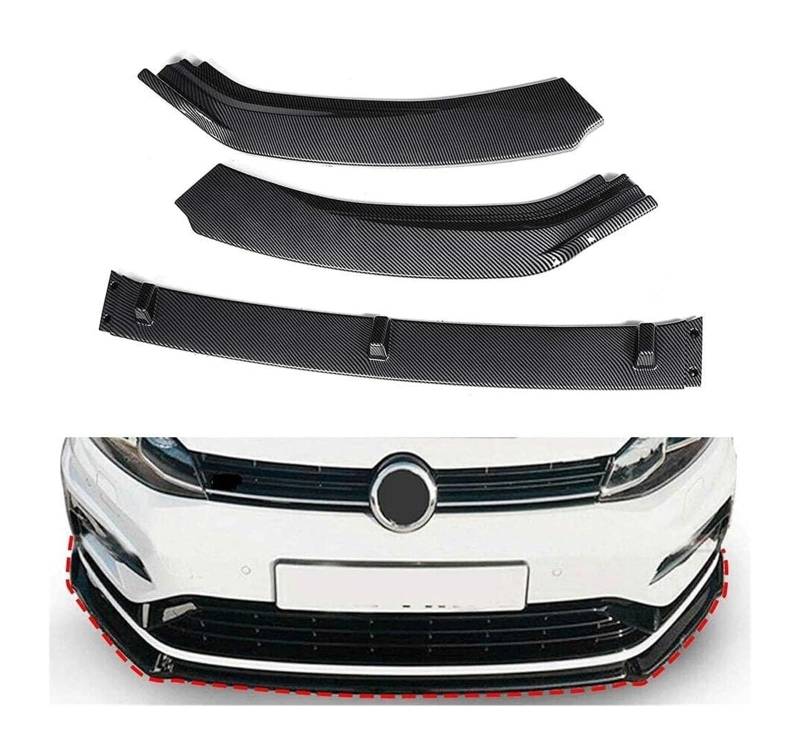 Auto Frontspoiler Lippe Für G&olf MK7 MK7.5 2014-2017 Frontschürze Lippe Kinn Spoiler Carbon Look Front Diffusor Diffusor Mattschwarz Auto Front Spoiler(Carbonfiberlook) von AMBMREDPEV