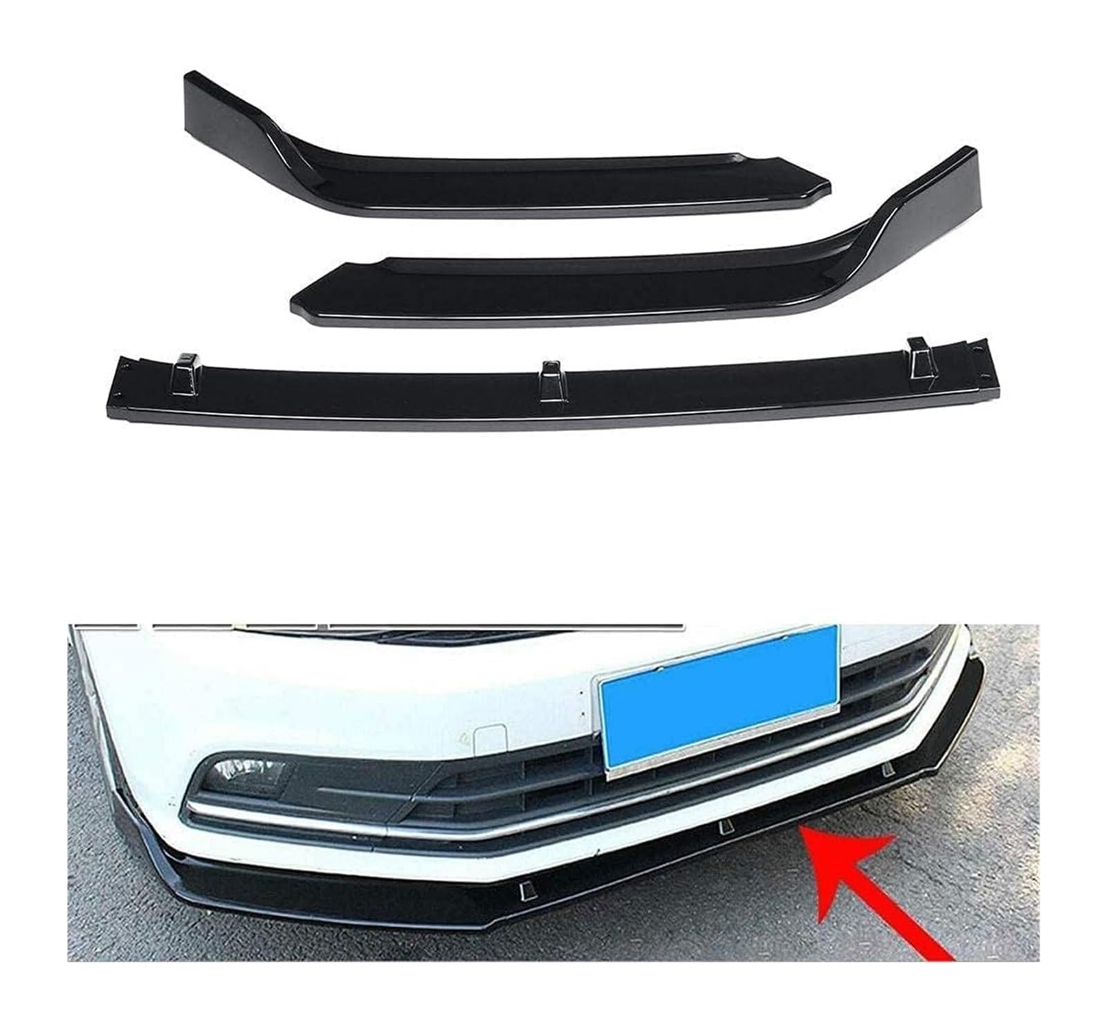 Auto Frontspoiler Lippe Für J&etta MK6.5 2015-2018 Frontschürze Lippe Kinn Spoiler Carbon Look Front Diffusor Diffusor Mattschwarz Auto Frontspoiler(Glossblack) von AMBMREDPEV