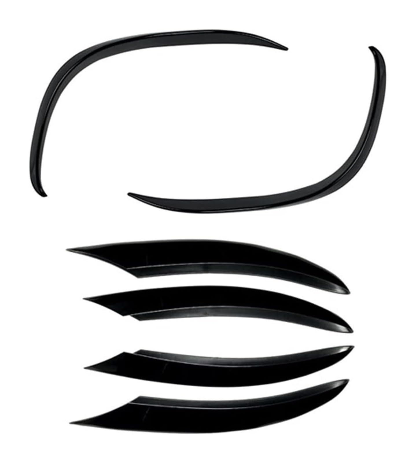 Auto Frontspoiler Lippe Für M&erces Für B&enz C-Klasse W205 C200 C260 2019-2022 Auto-Frontnebelscheinwerferstreifen Lufteinlassgitter Verkleidungsabdeckung Spoilerflügel(6pcs Gloss Black) von AMBMREDPEV