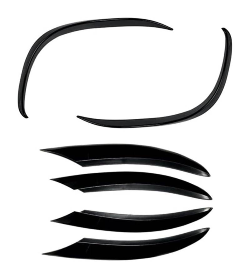 Auto Frontspoiler Lippe Für M&erces Für B&enz C-Klasse W205 C200 C260 2019-2022 Auto-Frontnebelscheinwerferstreifen Lufteinlassgitter Verkleidungsabdeckung Spoilerflügel(6pcs Gloss Black) von AMBMREDPEV
