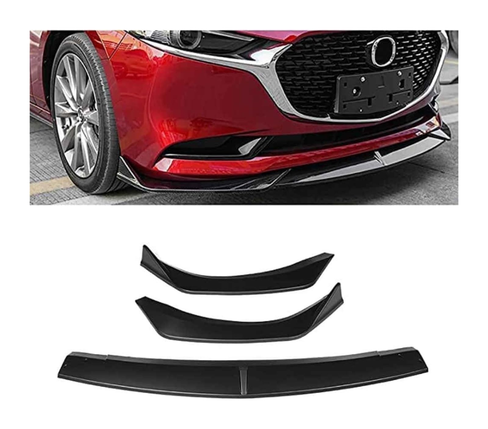 Auto Frontspoiler Lippe Für Mazda 3 Für Limousine Für Axela 2019 2020 Frontschürze Lippe Kinn Spoiler Carbon Look Front Diffusor Diffusor Normal-C Matt(CMatte) von AMBMREDPEV
