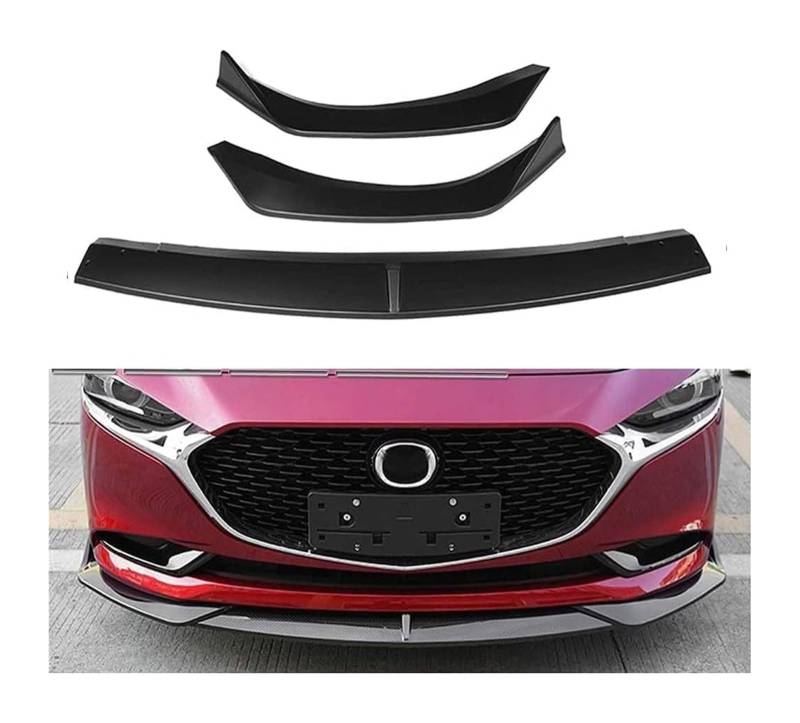Auto Frontspoiler Lippe Für Mazda 3 Limousine Für Axela 2019 2020 Frontschürze Lippe Kinn Spoiler Carbon Look Front Diffusor Diffusor Mattschwarz(B) von AMBMREDPEV