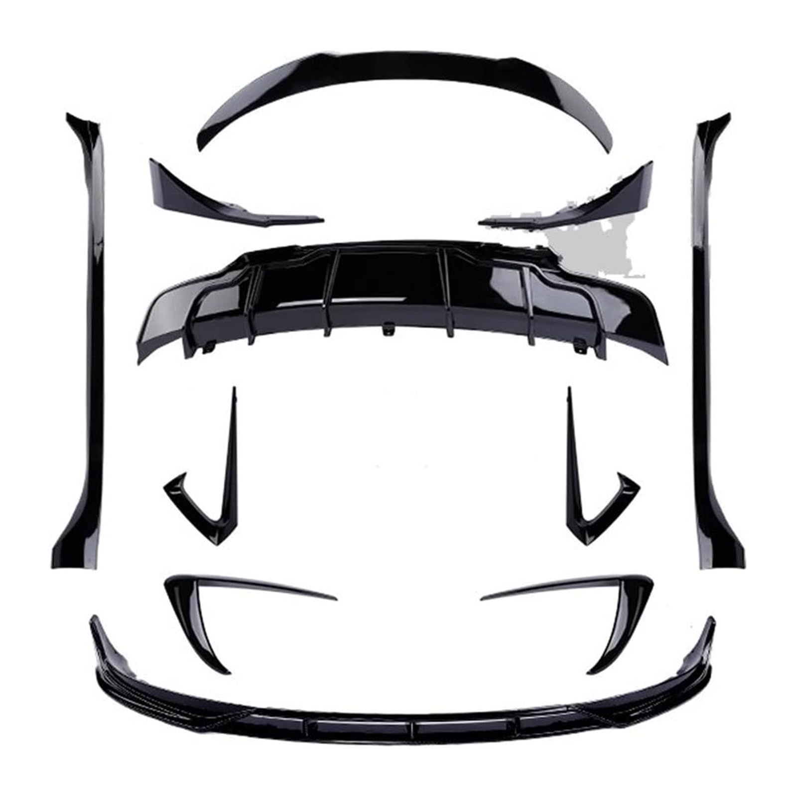 Auto Frontspoiler Lippe Für Model 3 Für Model Y 2016-2022 Heckspoiler Auto Diffusor Seite Rock Front Lip Aero Kit Body Kit Auto Heckspoiler(3 Black Aero Kit) von AMBMREDPEV