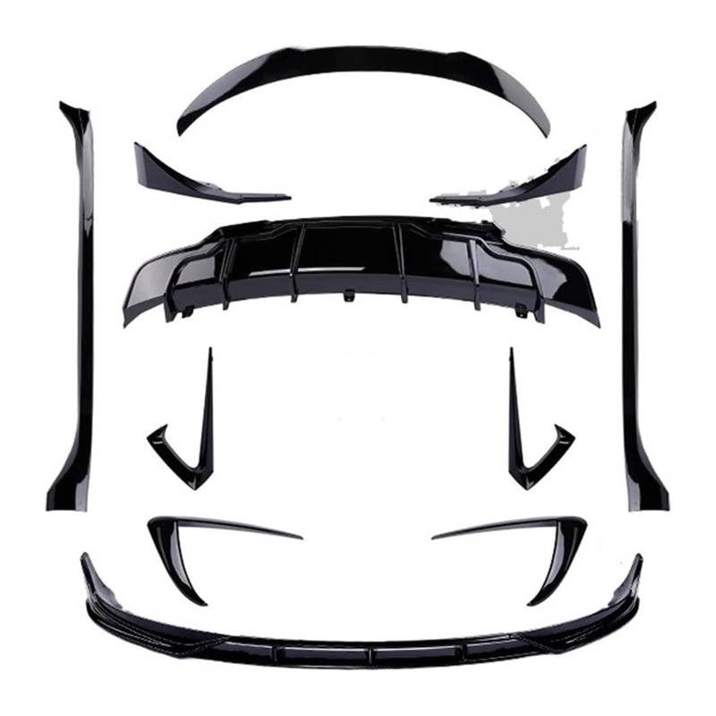 Auto Frontspoiler Lippe Für Model 3 Für Model Y 2016-2022 Heckspoiler Auto Diffusor Seite Rock Front Lip Aero Kit Body Kit Auto Heckspoiler(3 Black Aero Kit) von AMBMREDPEV