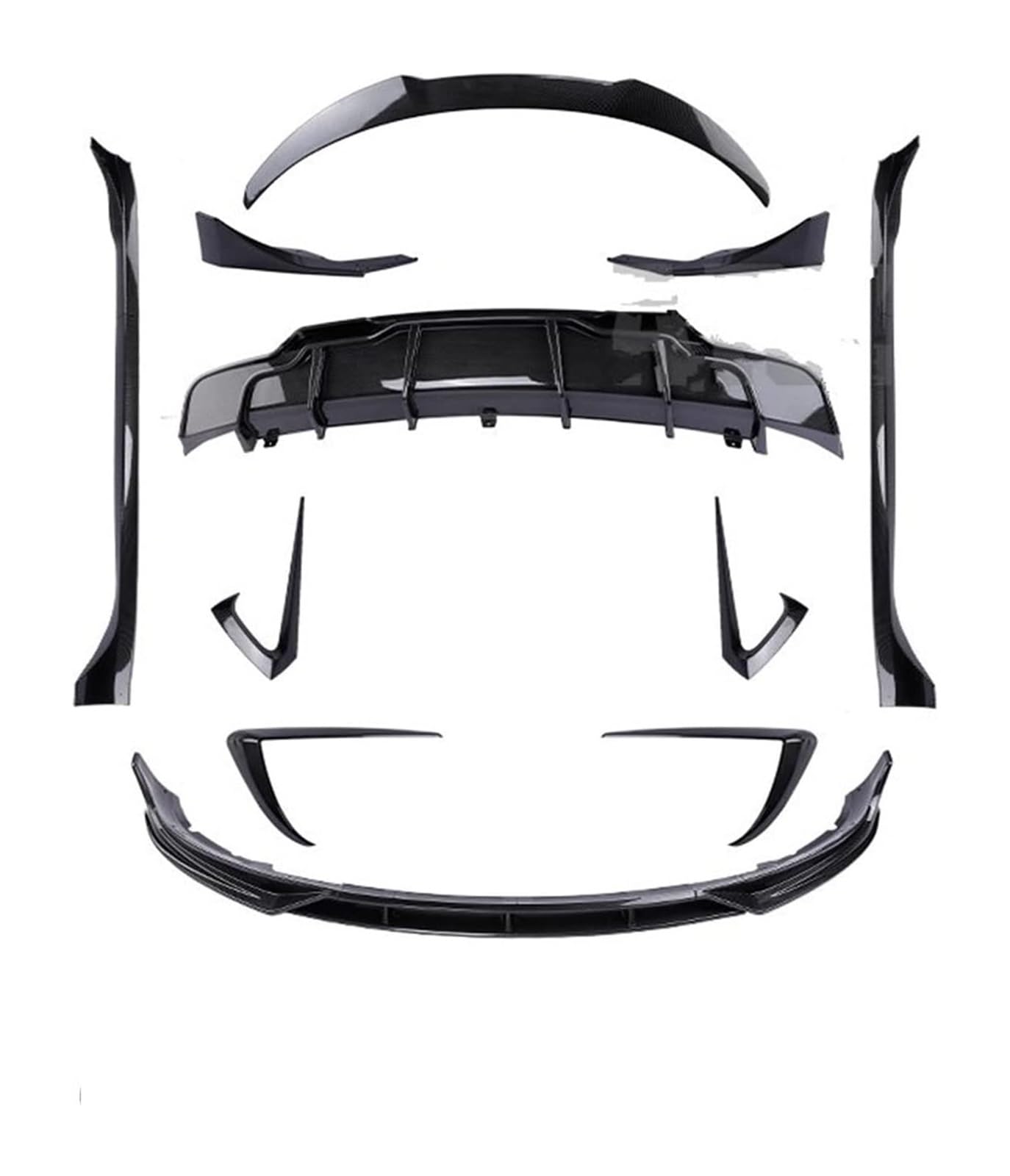 Auto Frontspoiler Lippe Für Model 3 Für Model Y 2016-2022 Heckspoiler Auto Diffusor Seite Rock Front Lip Aero Kit Body Kit Auto Heckspoiler(3 Carbon Aero Kit) von AMBMREDPEV