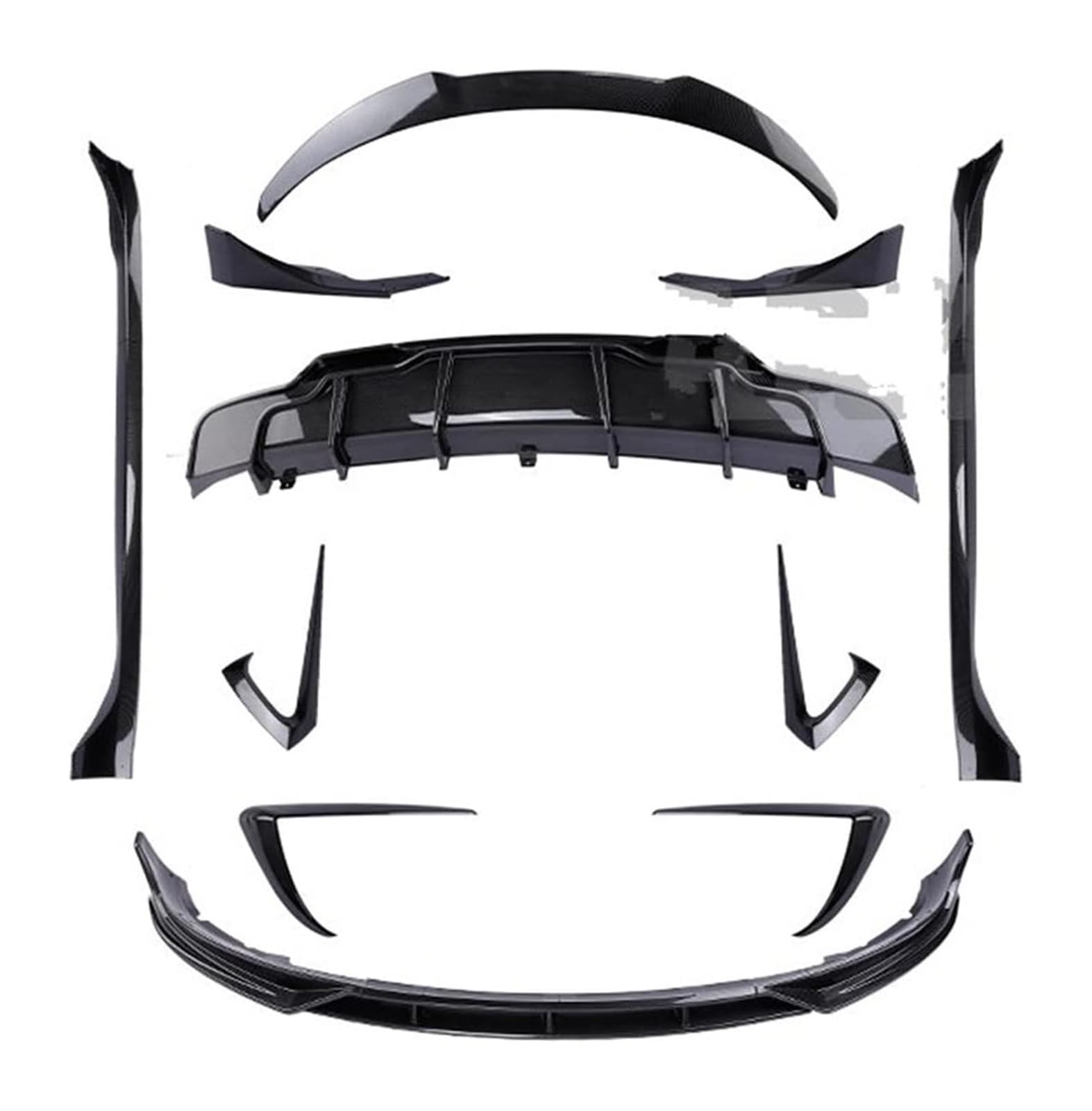 Auto Frontspoiler Lippe Für Model 3 Für Model Y 2016-2022 Heckspoiler Auto Diffusor Seite Rock Front Lip Aero Kit Body Kit Auto Heckspoiler(Y Carbon Aero Kit) von AMBMREDPEV