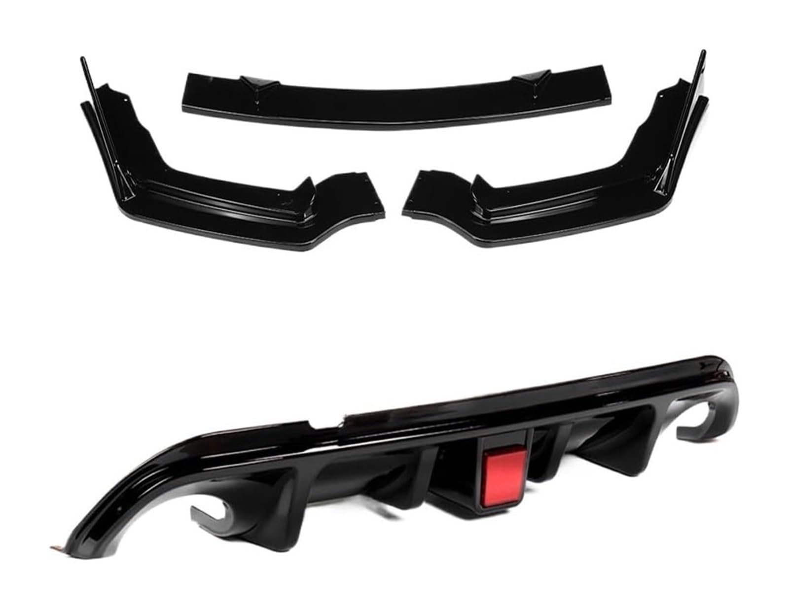 Auto Frontspoiler Lippe Für Q50 Standard Version 2014-2017 Auto Vorne + Hinten Lip Set Diffusor Spoiler Schutz Schürze W Bremslicht Frontspoiler(E) von AMBMREDPEV