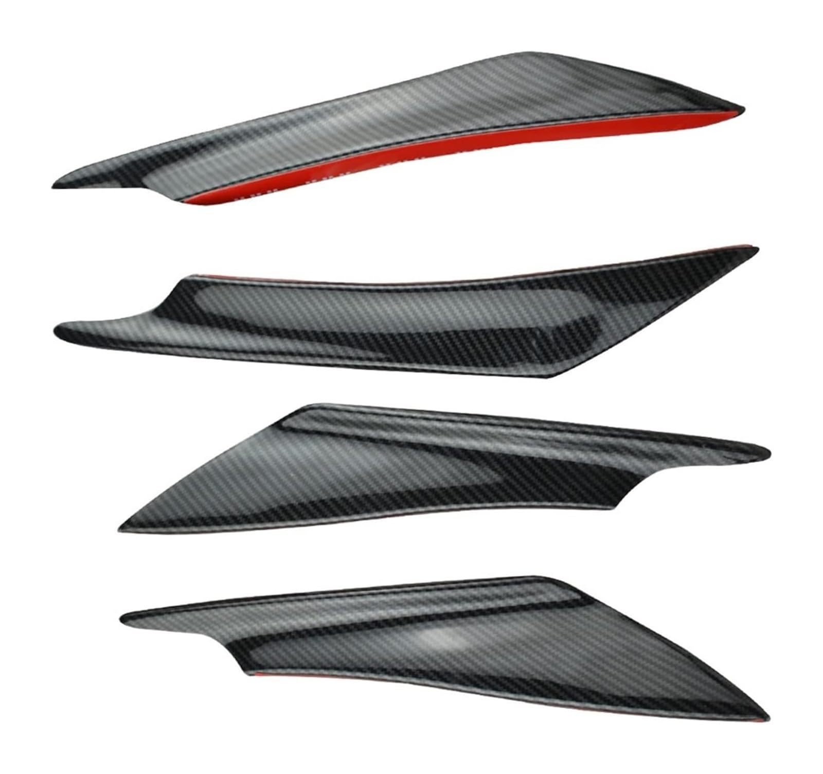Auto Frontspoiler Lippe Für Subaru Für WRX Für STI 2000-2022 Universal Front Stoßstange Splitter Fin Canard Diffusor Spoiler Spoiler Flügel 4PCS(Carbon Fiber Look) von AMBMREDPEV