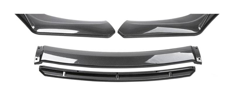 Auto Frontspoiler Lippe Für VW Für POLO Für MK6 2015-2021 Universal Frontschürze Lip Seite Splitter Diffusor Körper Kit Spoiler Wachen Auto Heckspoiler(Carbon Look) von AMBMREDPEV