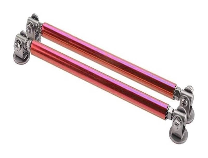 Auto Frontspoiler Lippe Universal Auto Splitter Stangen Racing Einstellbare Front Lip Unterstützung Tie Bar Kit Sparen Bohren Loch 75mm/100mm/150mm/200mm(15CM Red) von AMBMREDPEV