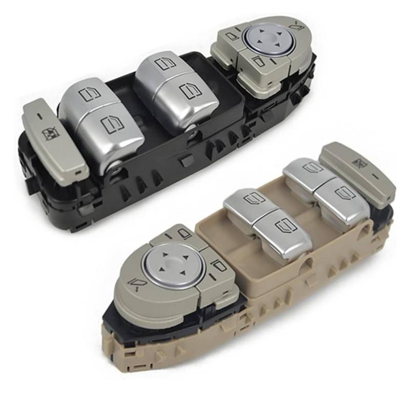 Fensterheber Schalter Knopf Für Mercedes Für B&enz Für C-Klasse W205 S205 X253 C180 C200 C300 C63 Für AMG 2059056811 A2059056811 Power Fenster Schalter Control Taste(: Black and Beige) von AMBMREDPEV