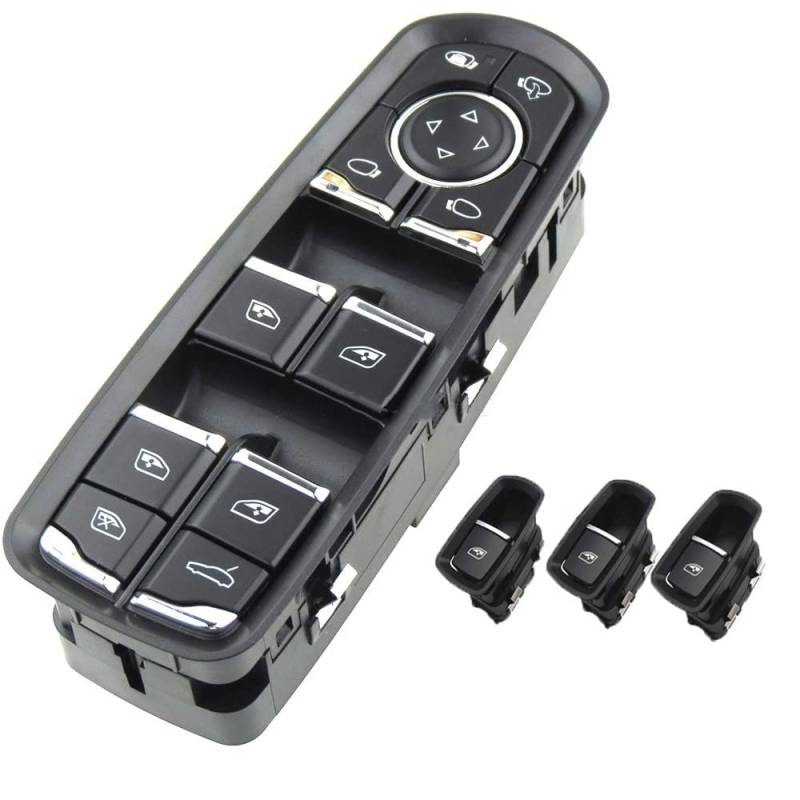 Fensterheber Schalter Knopf Für P&orsche Panamera Cayenne Macan 2011-2018 7PP959858AE 7PP959858AF 7PP959855BDML Hauptschalter Für Elektrische Fensterheber(Set 1) von AMBMREDPEV