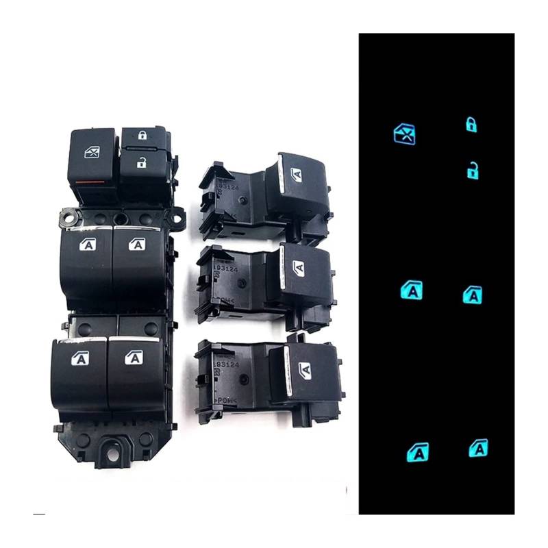 Fensterheber Schalter Knopf Für T&oyota RAV4 2019-2020 Elektrischer Fensterheberschalter Steuertaste Mit -Hintergrundbeleuchtung Linker Fahrerfenster-Hauptcontroller von AMBMREDPEV