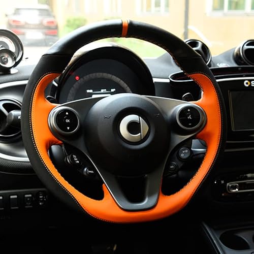 Auto-Lenkradbezug Wildleder für Smart fortwo forfour 450 453 451 450 Zubehör Auto-Lenkradbezug,Orange Auto-Lenkradbezug Wildleder für Smart fortwo forfour 450 453 451 450 Zubehör Auto-Lenkradbezug,Orange von AMEERR