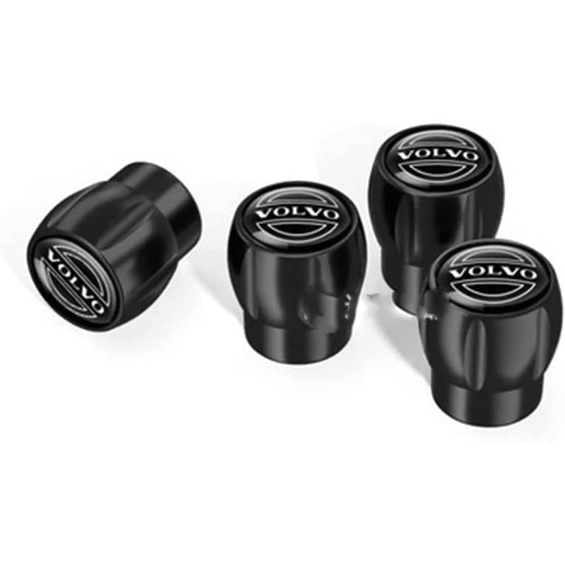 4 Stück Auto Reifen Autoventil Ventilkappen Für Volvo XC60 V90, Auto korrosionsbeständig Reifenventilkappen Zubehör,A von AMENAS