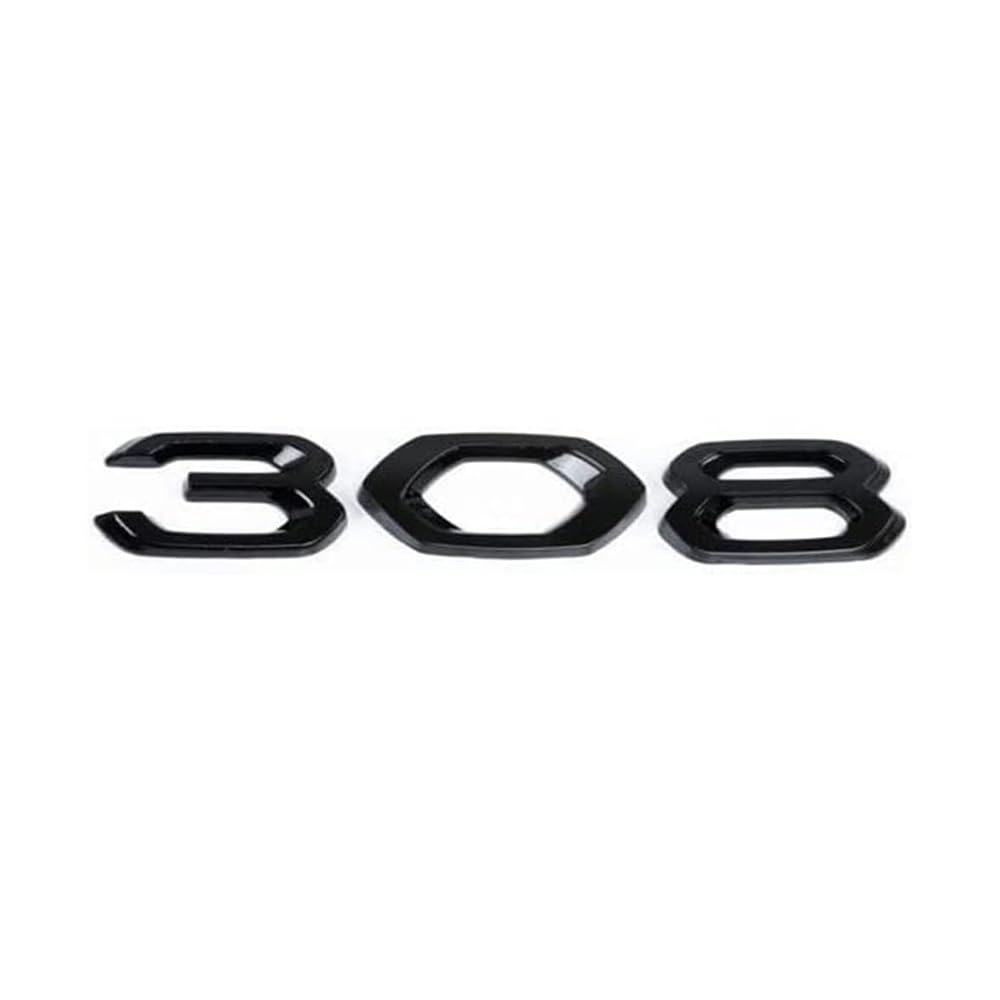 Auto-Emblem-Aufkleber, für Peugeot 4008 5008 3008 308 408 Körper-Emblem-Abzeichen-Aufkleber, Fahrzeug-Auto-Tuning-Emblem,Dekorationsaufkleber,308 von AMENAS