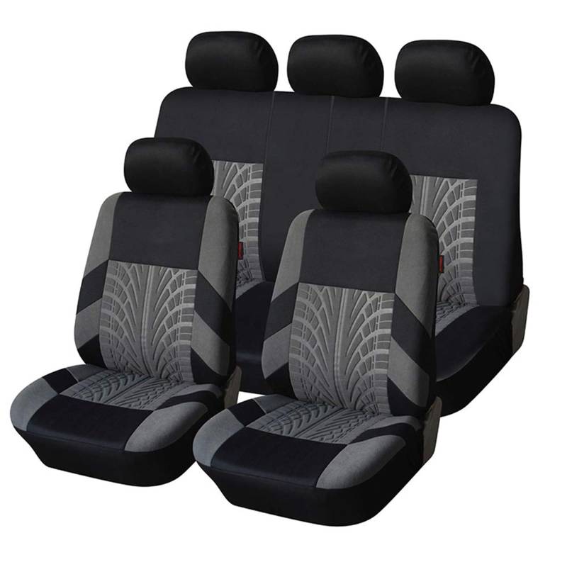 AMHIL Autositzbezüge für Toyota Yaris (XP150) 3.Gen 2013-2020, Passende Auto Schonbezüge, Sitzbezüge Sitzschoner, Fit Komplettset Autositzschoner Reifenschienen Autositzzubehör,B/Grey von AMHIL