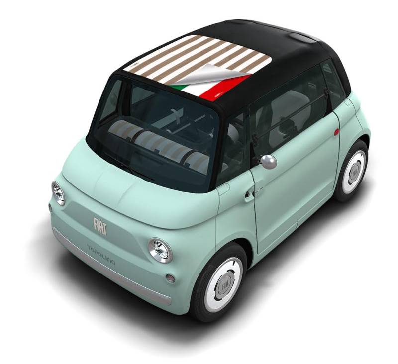 AMI-GO.CLUB Sonnenblende Topo Top 01 für Fiat TOPOLINO, Mikroperforierter Stoff, Reduziert Blendung, Bewahrt Blicke von Außen, Behindert nicht Sicht von Innen, Einfache Anbringung von AMI-GO.CLUB