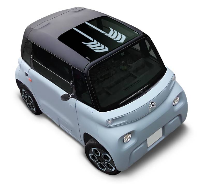 Power 02 (Blau) – Sonnenblende kompatibel mit Citroen AMI – speziell für Glasdach. Mikroperforiertes Vinyl. Reduziert Blendung der Sonne, ohne die Sicht zu beeinträchtigen von AMI-GO.CLUB