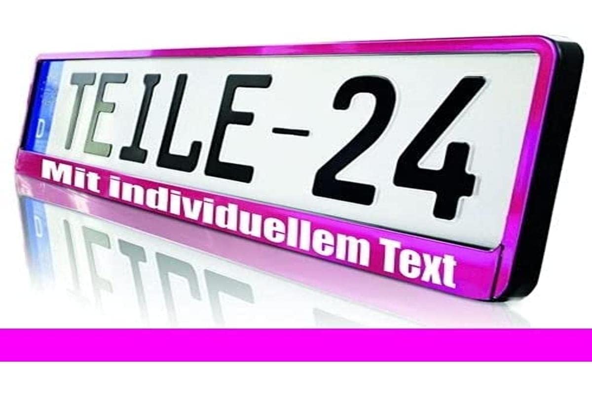 1 Paar Kennzeichenhalter PINK HP mit Wunschtext individuell Bedruckt inkl.Befestigungsschrauben und Fahrzeugscheinhülle 1 Paar Kennzeichenhalter PINK HP mit Wunschtext individuell Bedruckt inkl.Befestigungsschrauben und Fahrzeugscheinhülle von AMIO