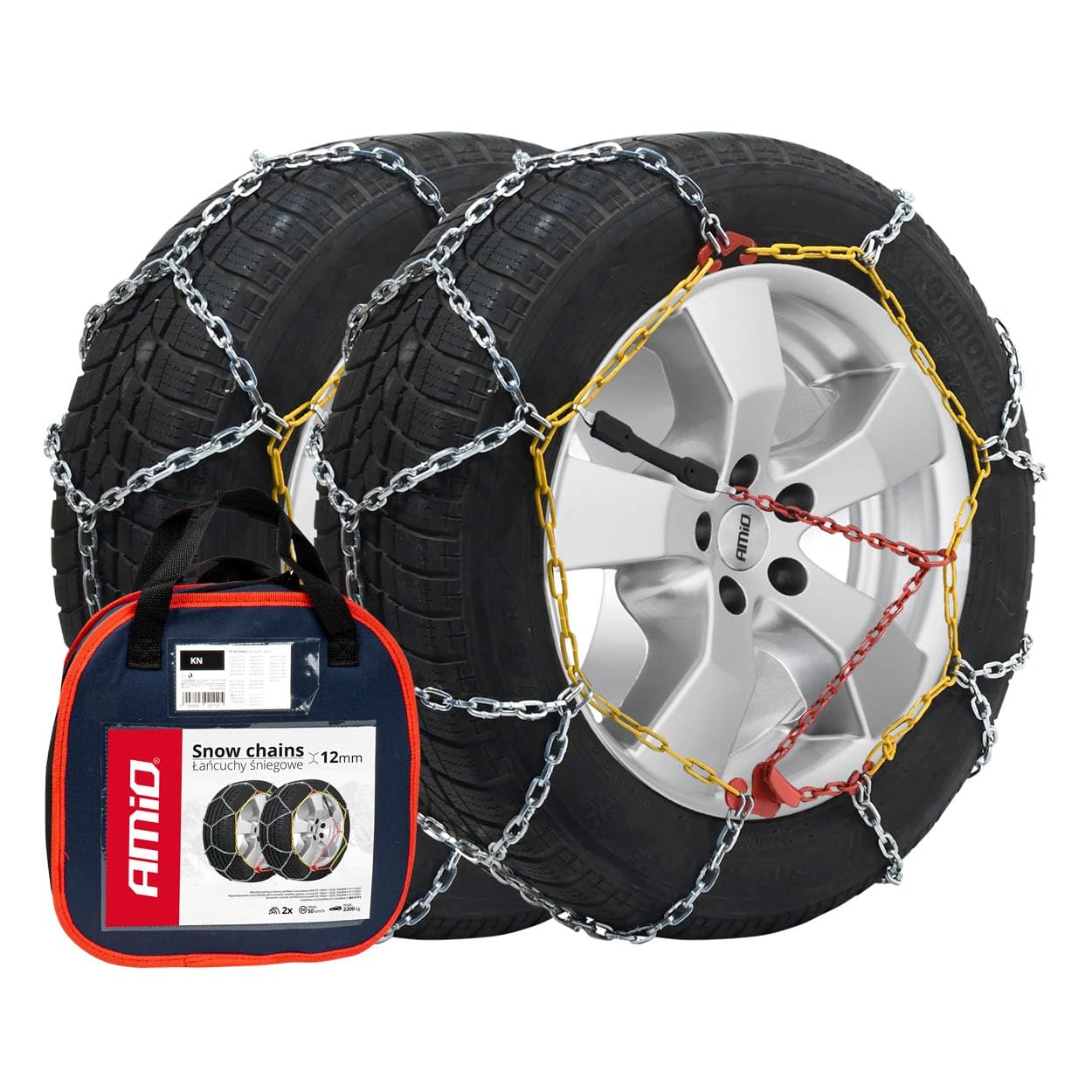 AMIO Schneeketten für 195/65 R15 Reifen Homologation: TÜV/GS | 12 mm AMIO Schneeketten für 195/65 R15 Reifen Homologation: TÜV/GS | 12 mm von AMIO